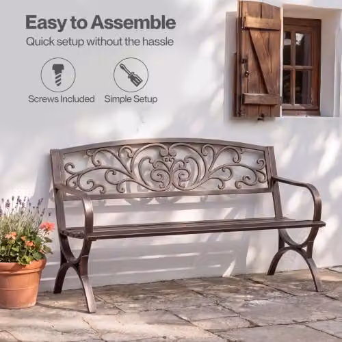 Levede Butterfly Cast Iron Garden Bench in Bronze – 6