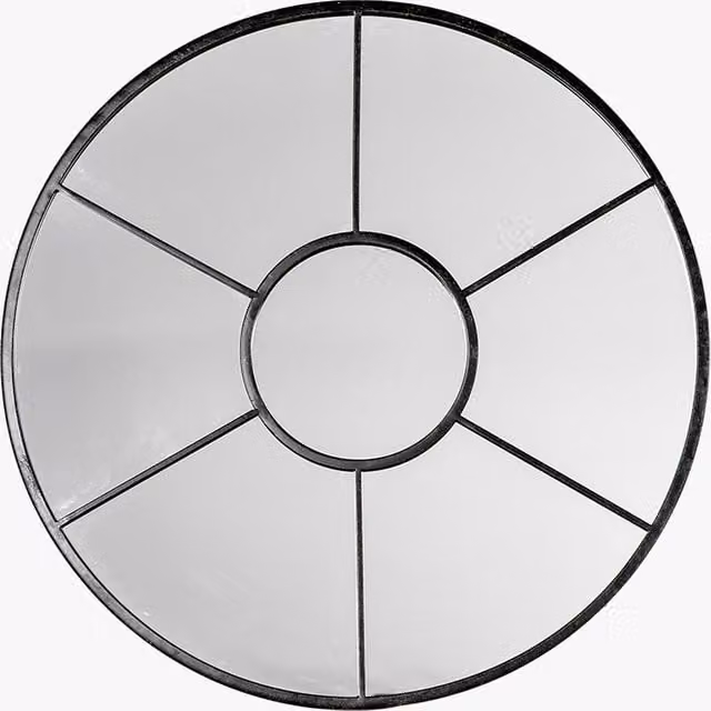 Perch & Parrow Cartmel Round Modern Mirror in Black