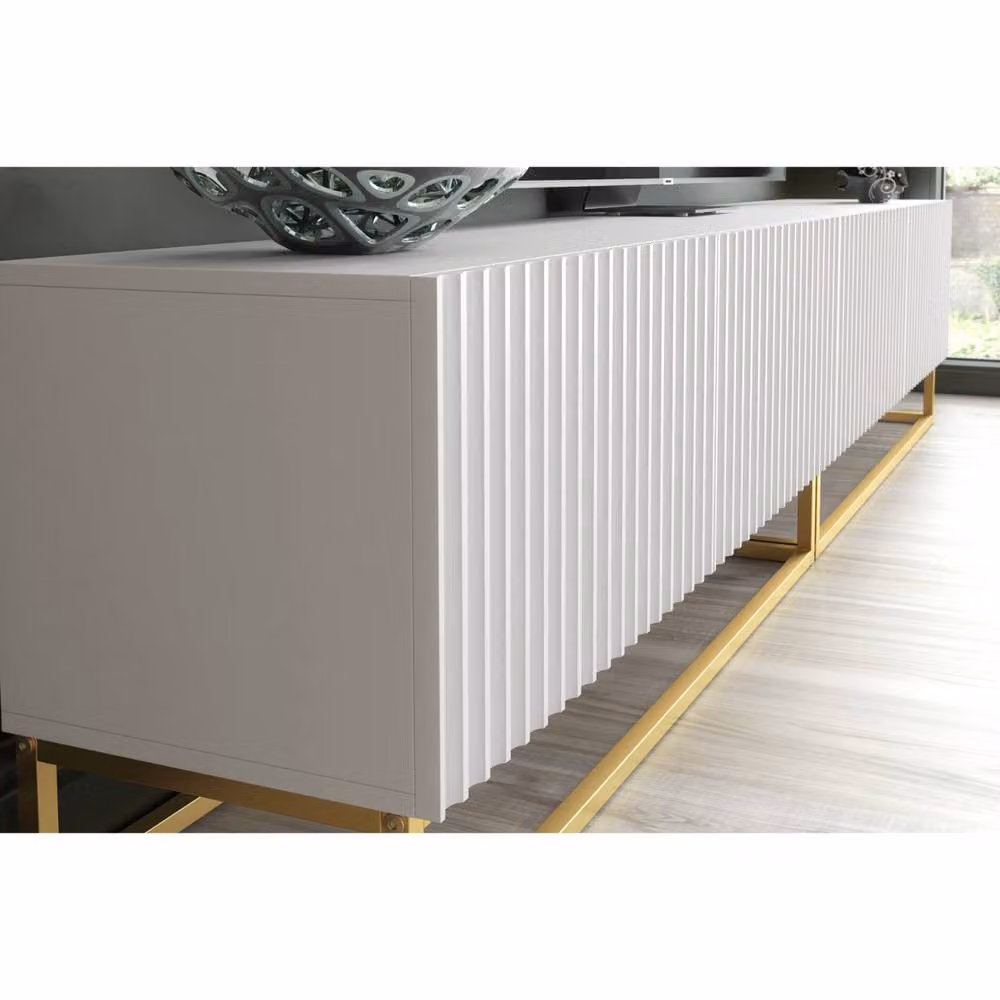 Creative Furniture Ripple Duo TV Unit, White and Gold, W/D/H: 200 x 45 x 35 cm – 3