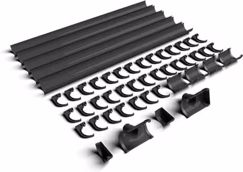 FloPlast Black Half Round Industrial Xtraflo Gutter Kit with Stopend Outlet