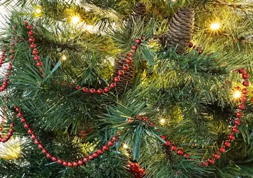 Shatchi Red Metallic Hanging Bead Garland for Christmas Tree Decoration – 2