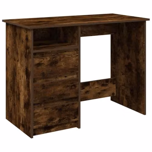 vidaXL Writing Desk in Smoked Oak, Brown, W/D/H: 102 x 50 x 75 cm – 1
