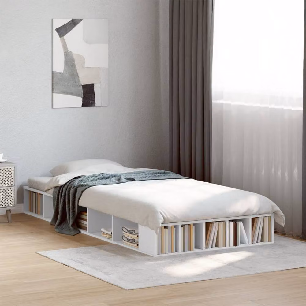 Berkfield Home Durable Bed Frame in White, W/D/H: 100 x 200 cm – 2