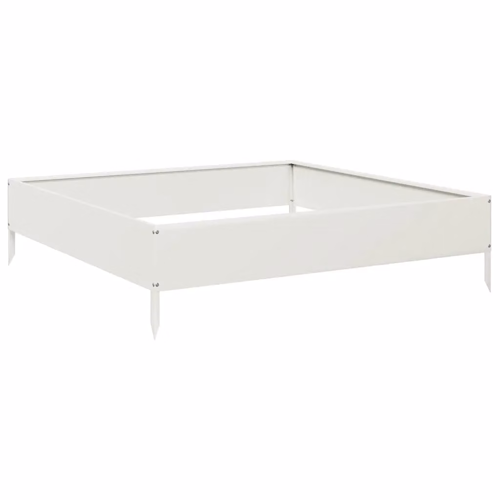 Berkfield Home Garden White Steel Raised Bed W/D/H: 100 x 100 x 26 cm – 2