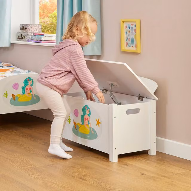 Liberty House Toys Kids Toy Box in White with Soft Close Lid