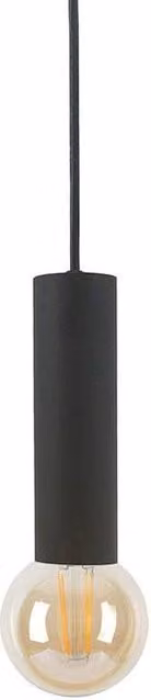 Netlighting Marvi Modern Slim Cylinder Pendant Ceiling Light, Black, E27