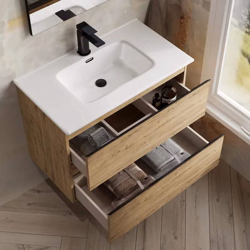 Banyetti Vatilla 800mm Wall Hung Vanity Unit with Athena Basin in Ostippo Light Oak – 3