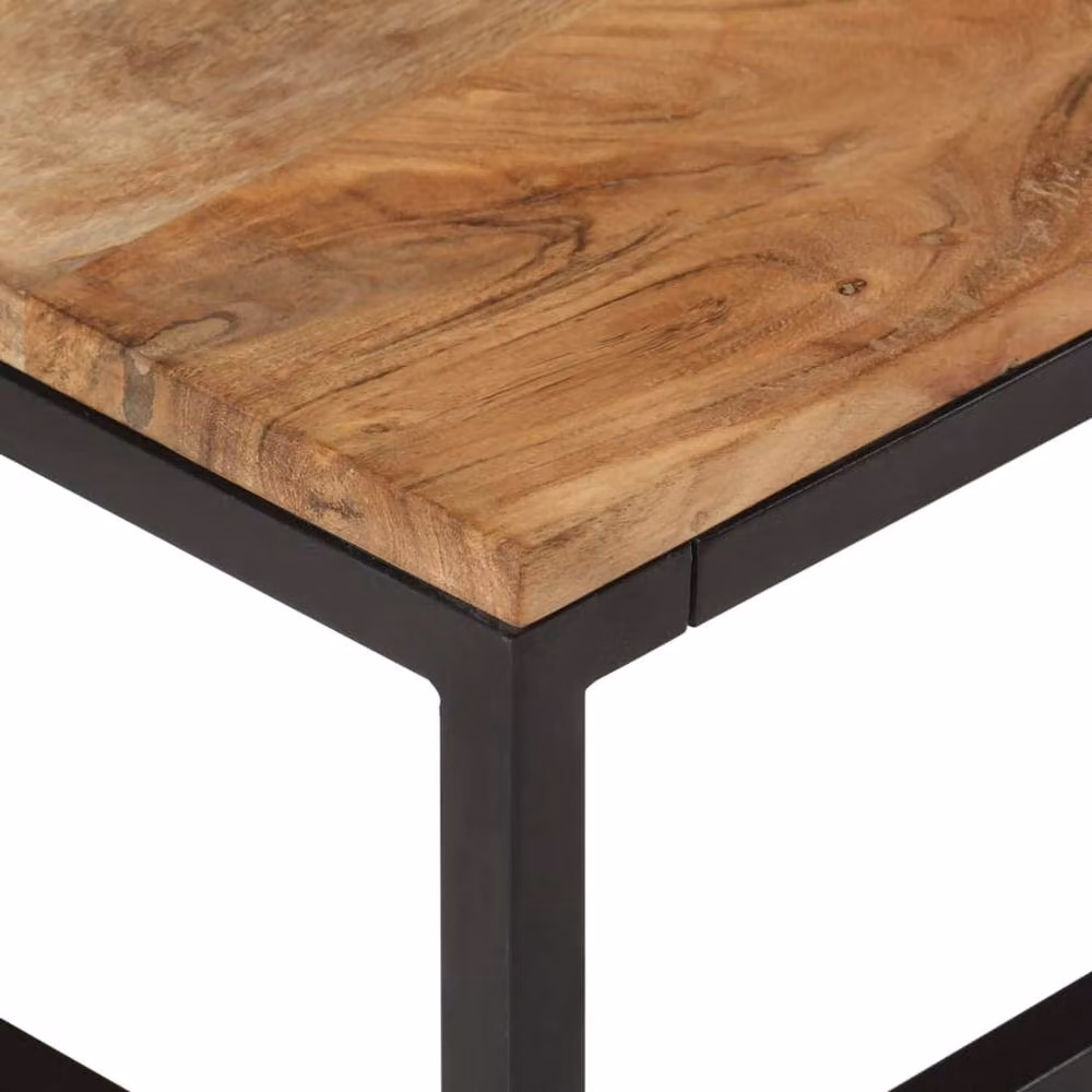 Berkfield Home Nesting Coffee Tables, Set of 2, Solid Acacia Wood in Brown and Black – 3