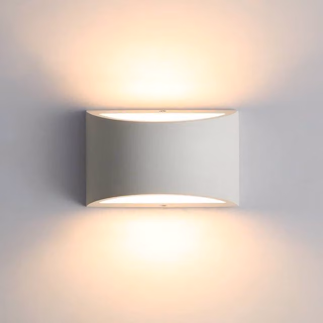 Goeco Modern White Plaster LED Indoor Wall Light with G9 Bulb, 7 W, 3000K Warm White