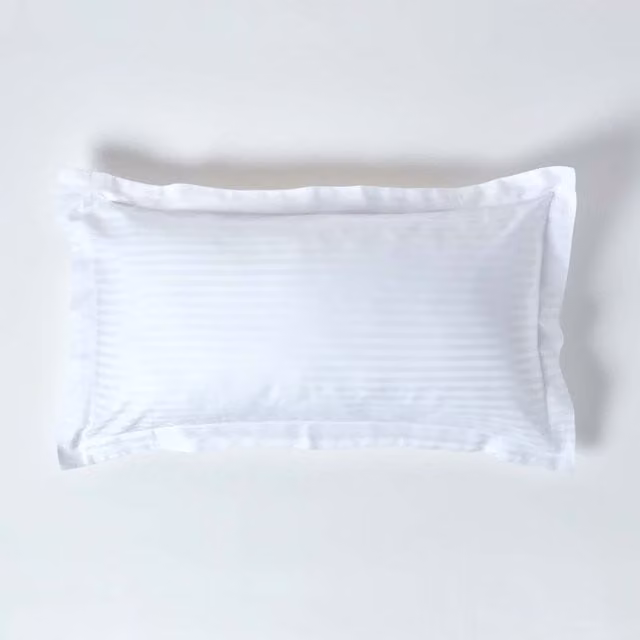 Homescapes 330 Thread Count White Combed Cotton Percale Pillowcase