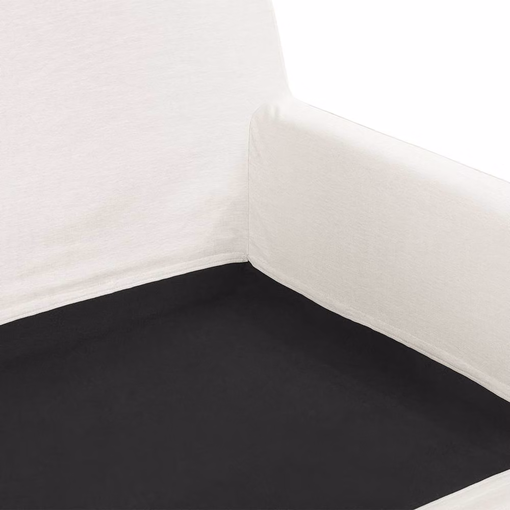 Wyld and Coco White Polyester Tailored Slipcover for 3-Seater Sofa – 2