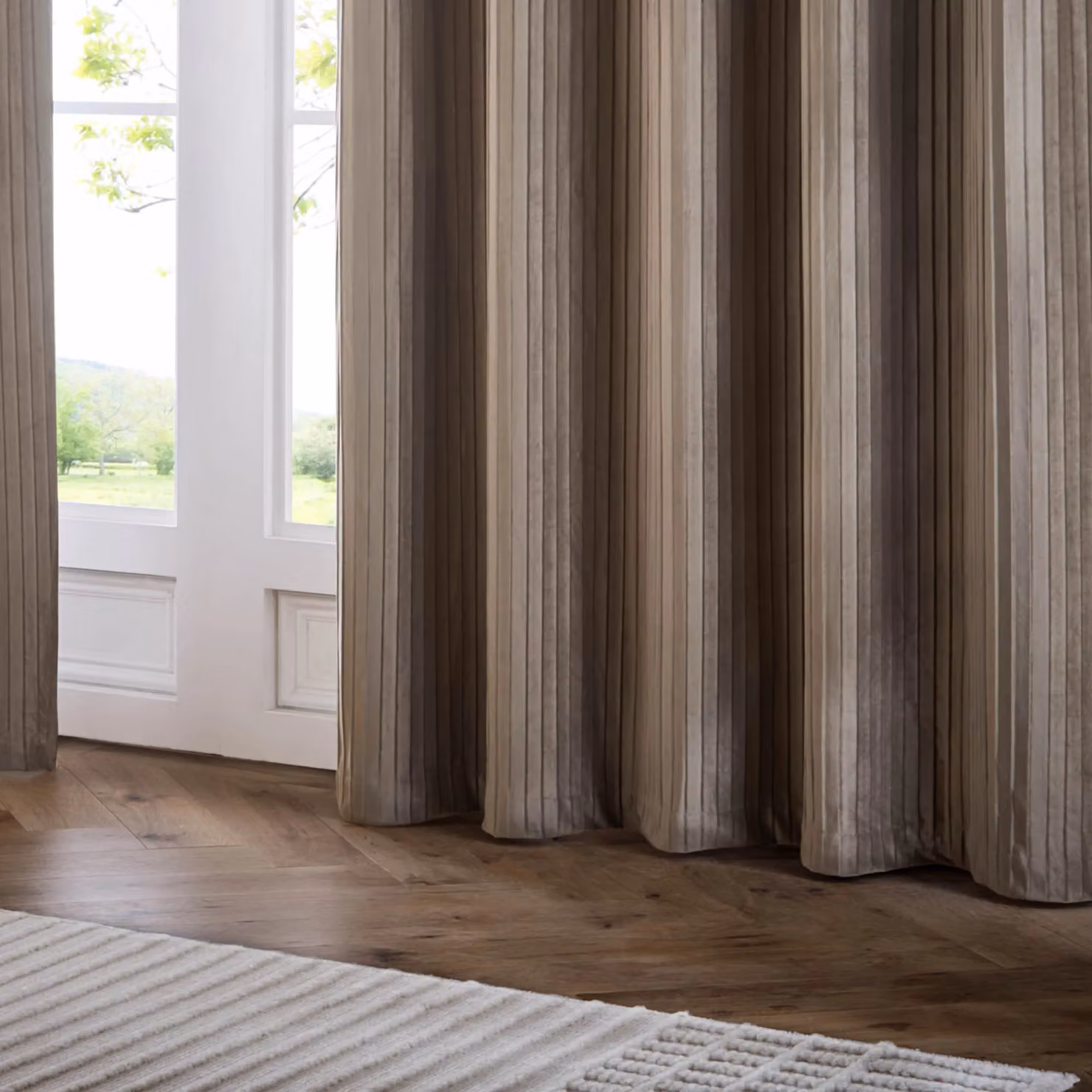 Paoletti Corinthian Velvet Room Darkening Eyelet Curtains, Brown, Width: 168 cm, Drop: 183 cm – 5