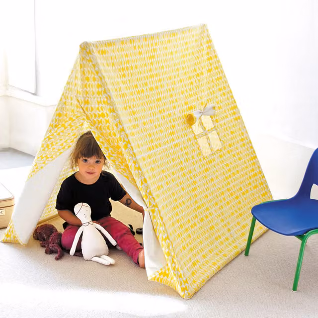 Noa and Nani Yellow Organic Cotton and Wood Childrens Play Tent