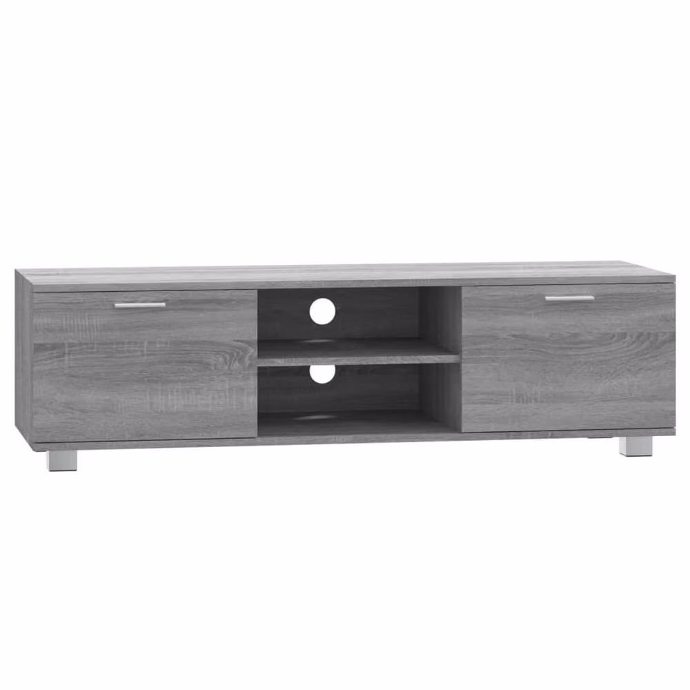 Berkfield Home Modern Grey Sonoma TV Cabinet, W: 140 cm, D: 40.5 cm, H: 35 cm – 2