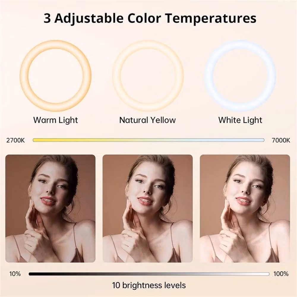 VOGREX 12 Inch Selfie Ring Light with Tripod and Phone Holder in Black – 4