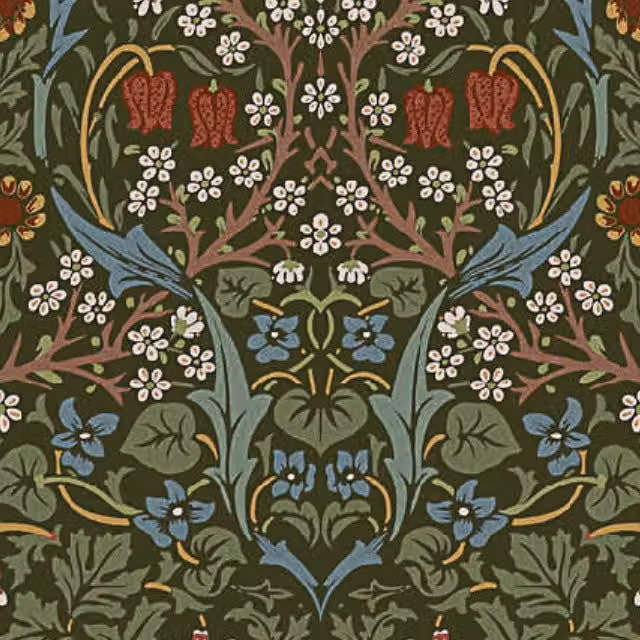 William Morris Blackthorne Fabric Forest in Green