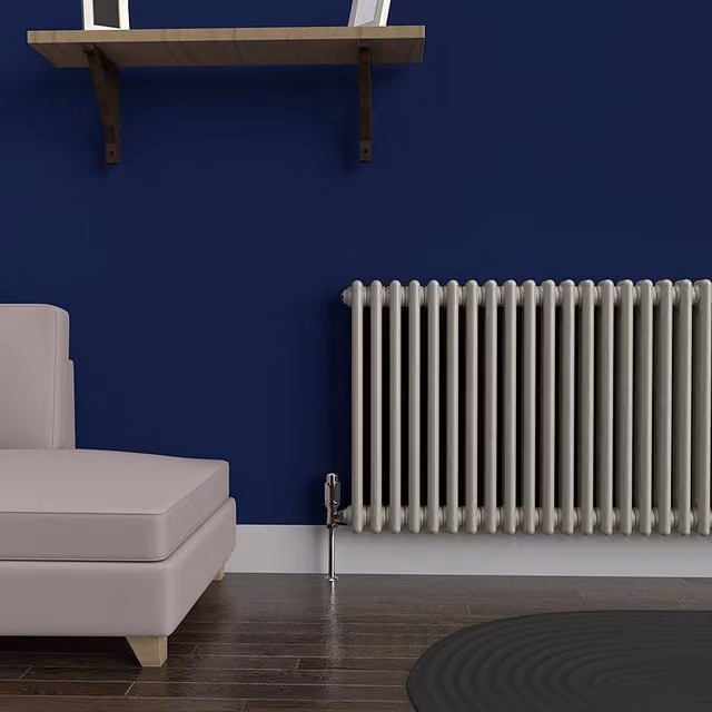 Lux Heat Horizontal Column Radiator in Dune Grey, H 137 cm x W 60 cm