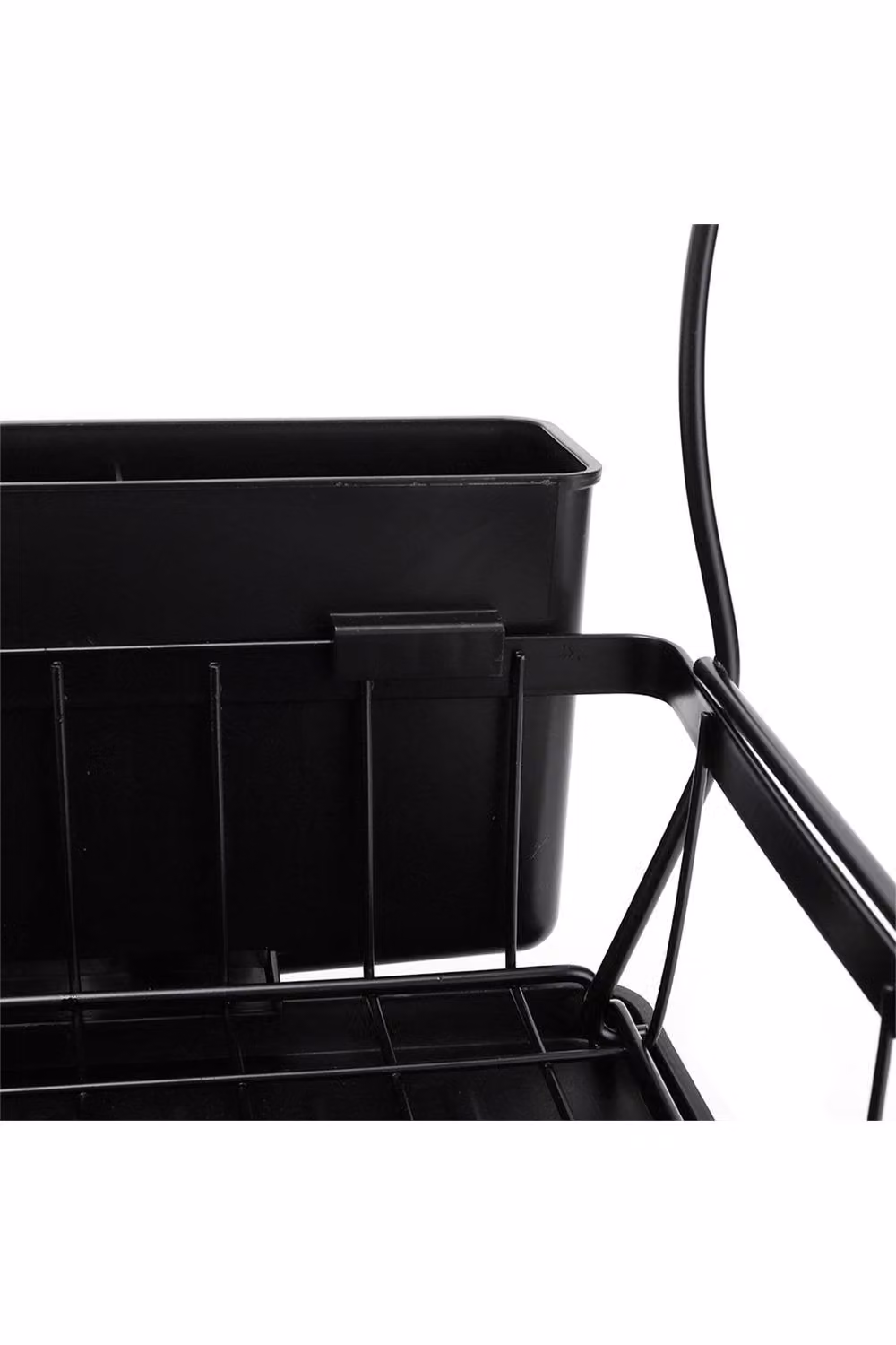 ExtraStar 2-Tier Black Coated Steel Dish Rack with Drip Tray and Holders – 3
