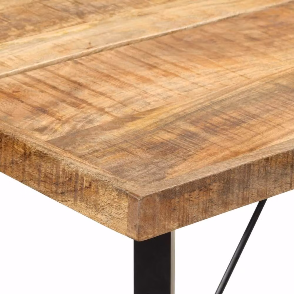 Berkfield Home Beautiful Bar Table in Brown Solid Mango Wood and Iron, W/D/H: 180 x 70 x 107 cm – 3