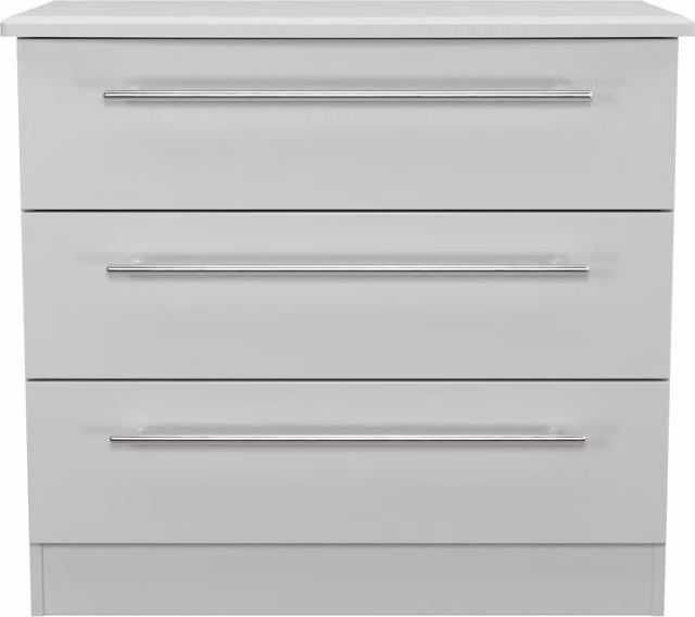 2 U Carlton Ready Assembled 3 Drawer Chest in Grey