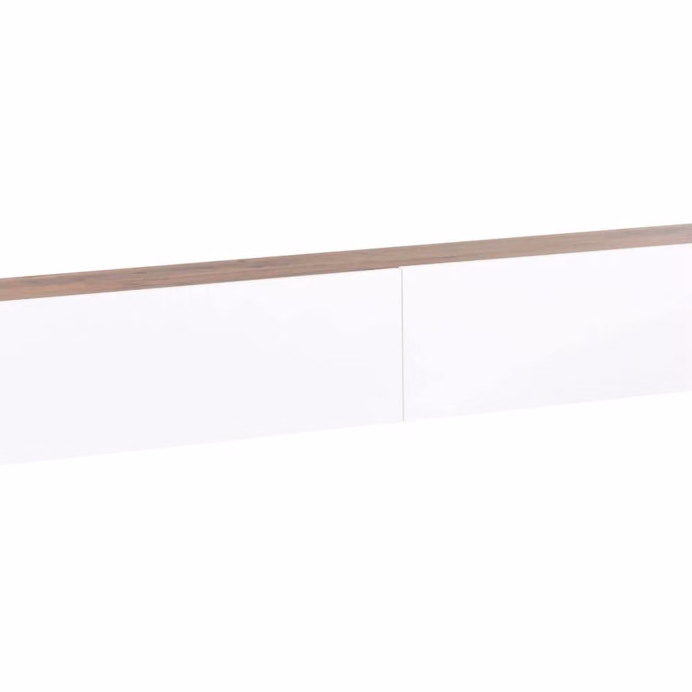Wyld Haus Modern Wall-Mounted TV Stand in White and Brown with 2 Cabinets, W: 180 cm, H: 32 cm, D: 30 cm – 2