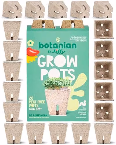 Jiffy Botanian Brown Wood Fibre Planter Pot, 20 Pack – 1