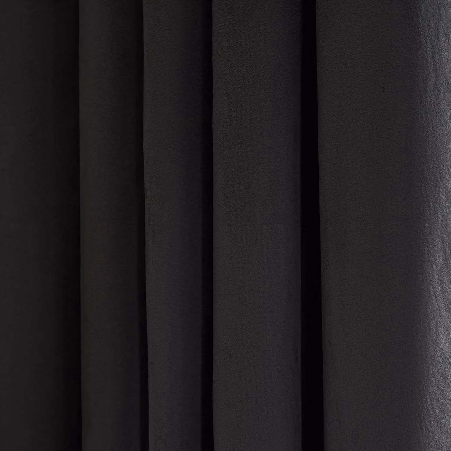 OHS Thermal Matte Velvet Eyelet Curtains, 2 Pairs, Black, Width: 168 cm, Height: 229 cm – 2