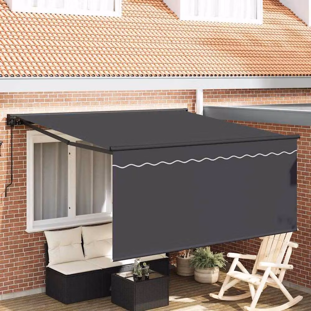 Berkfield Home Manual Retractable Awning in Anthracite Grey, W: 300 cm, D: 250 cm – 2