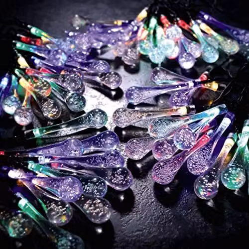 mysmartbuy 50 LED Multicolour Solar Powered Drop String Fairy Lights