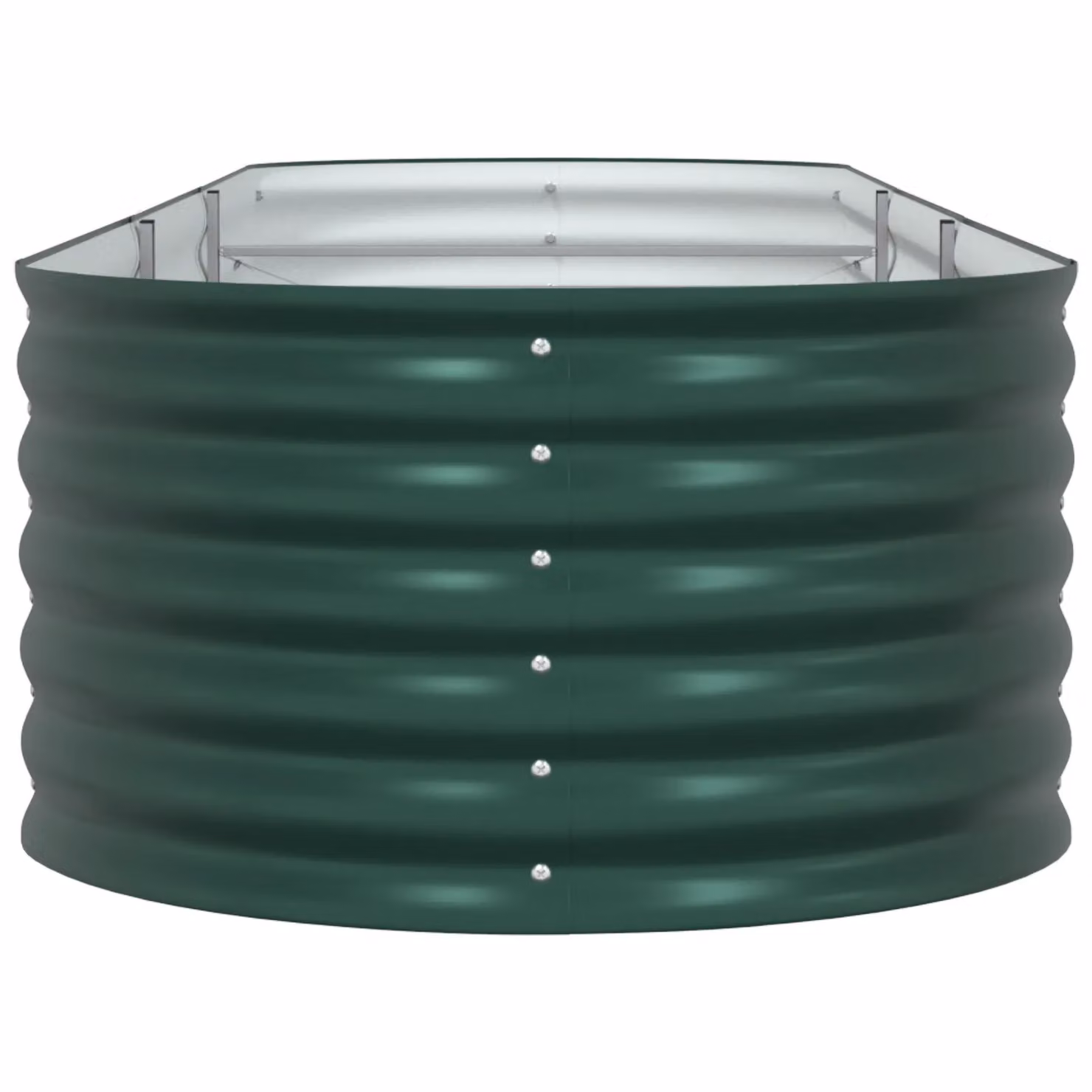 Berkfield Home Garden Green Galvanised Steel Raised Bed W: 320 cm, D: 80 cm, H: 44 cm – 3