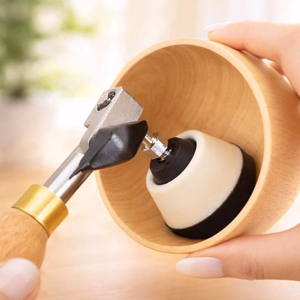 SPETLEK Bowl Sander Kit with Hook and Loop Pads in Natural – 2