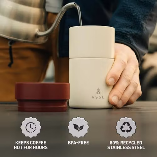 VSSL Nest Pour Over Coffee Set with 10 oz Double Walled Mug, Beige – 3