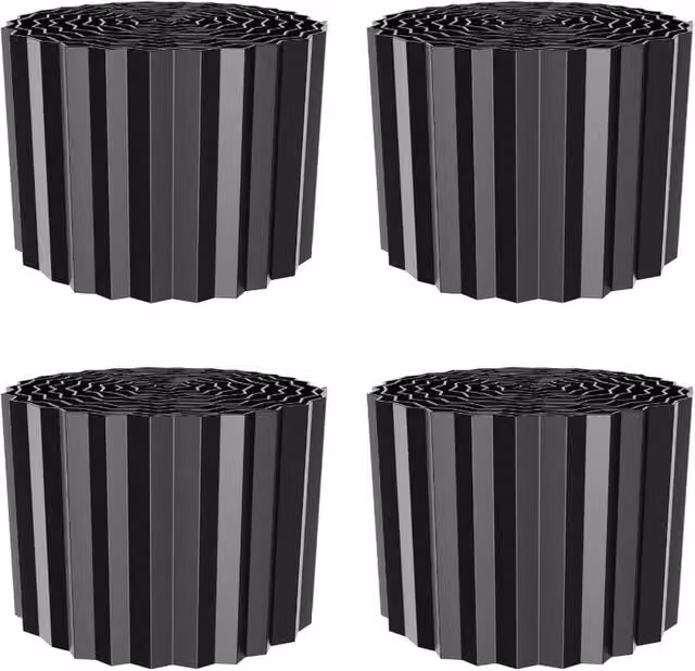 VOGREX Black Galvanised Steel Metal Garden Edging