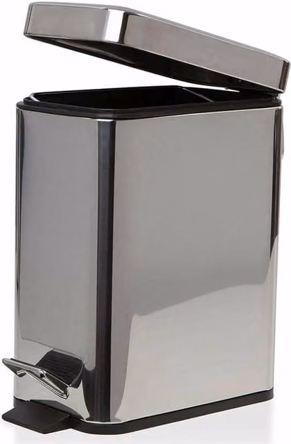 EONLION Silver 5 L Slim Stainless Steel Pedal Bin with Removable Inner Bucket