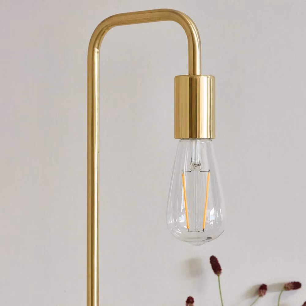 Loops Modern Brass Metal Industrial Hangman Table Lamp in Gold – 2