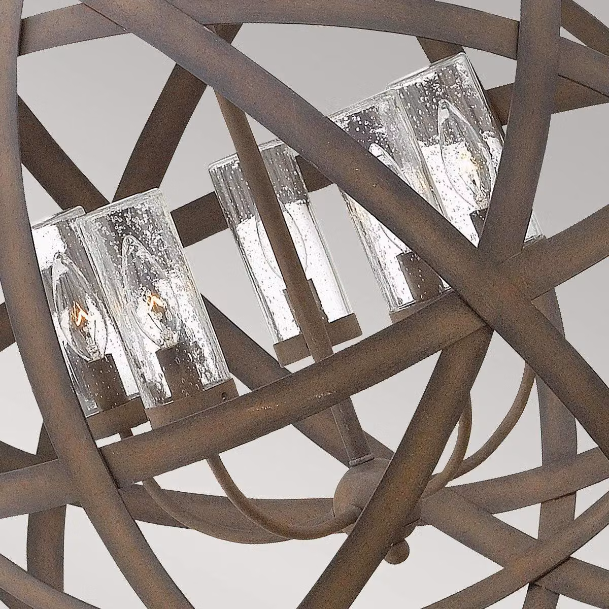 Netlighting Carson 5 Light Outdoor Ceiling Pendant Light in Grey Metal and Glass with IP44 Rating and E14 Socket – 3