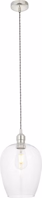 Perch & Parrow Hexton Glass Pendant Light in Silver and Transparent