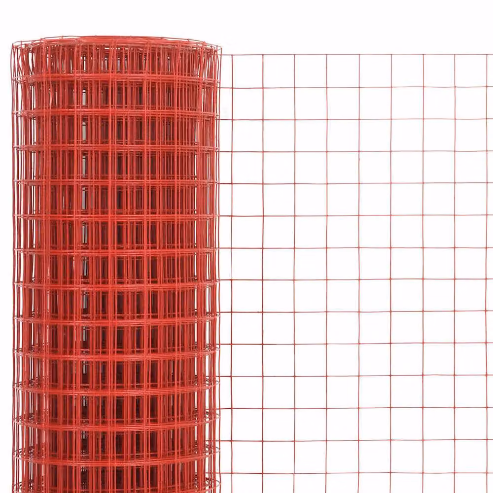 Berkfield Home Red PVC Coated Steel Chicken Wire Fence, 25 x 1 m – 3