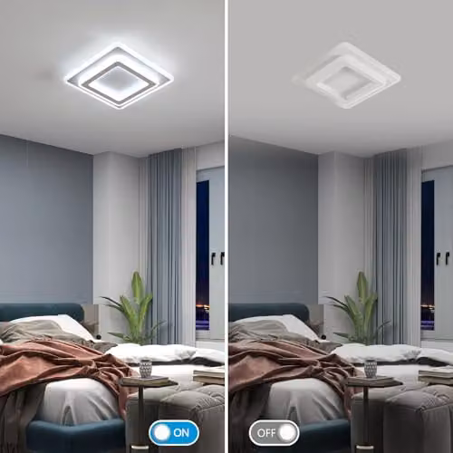 Goeco Modern Square LED Ceiling Light, 44W 4950LM, Cool White 6500K, White, W/D/H: 29 x 29 x 5.5 cm – 2