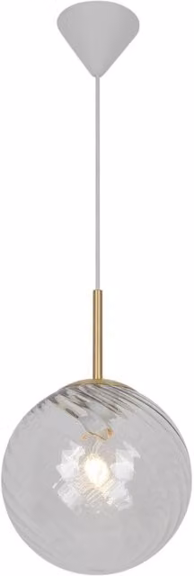 Nordlux Chisell Pendant Light in Gold and Brass with Transparent Glass, Diameter: 25 cm – 1