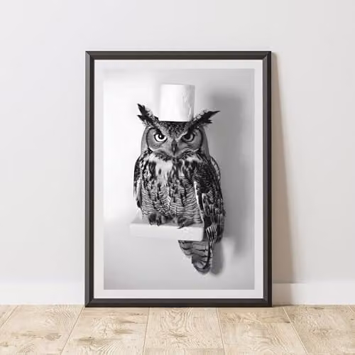 60 Second Makeover Owl Toilet Roll Animal Print Paper Poster, W/H: 21.0 x 29.7 cm, Multicolour