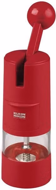 Kuhn Rikon Ratchet Grinder for Salt, Pepper and Spices, Red