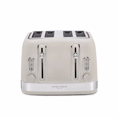 Laura Ashley 4 Slice Toaster with Wide Slots in Dove Grey