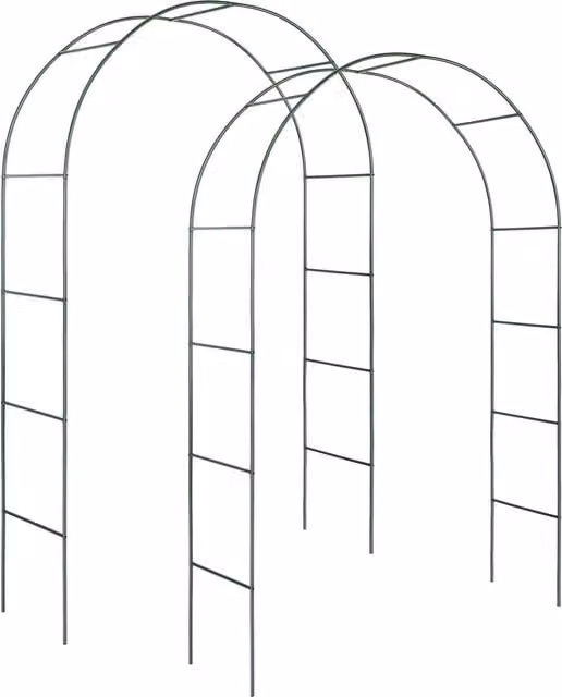 tectake Set of 2 Green Steel Garden Rose Arches, H 240 x W 140 x D 40 cm – 1