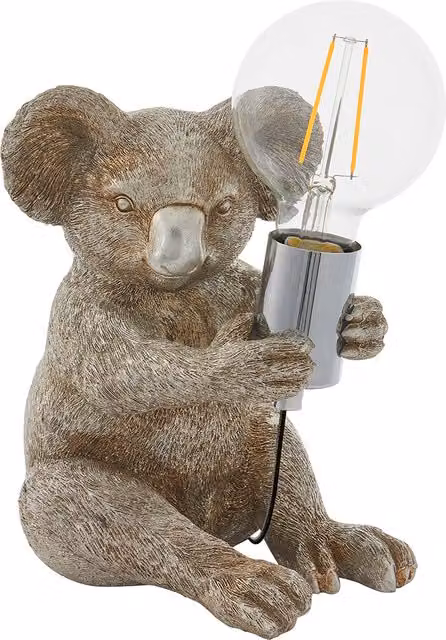 Perch & Parrow Kaelan the Koala Table Lamp in Vintage Silver