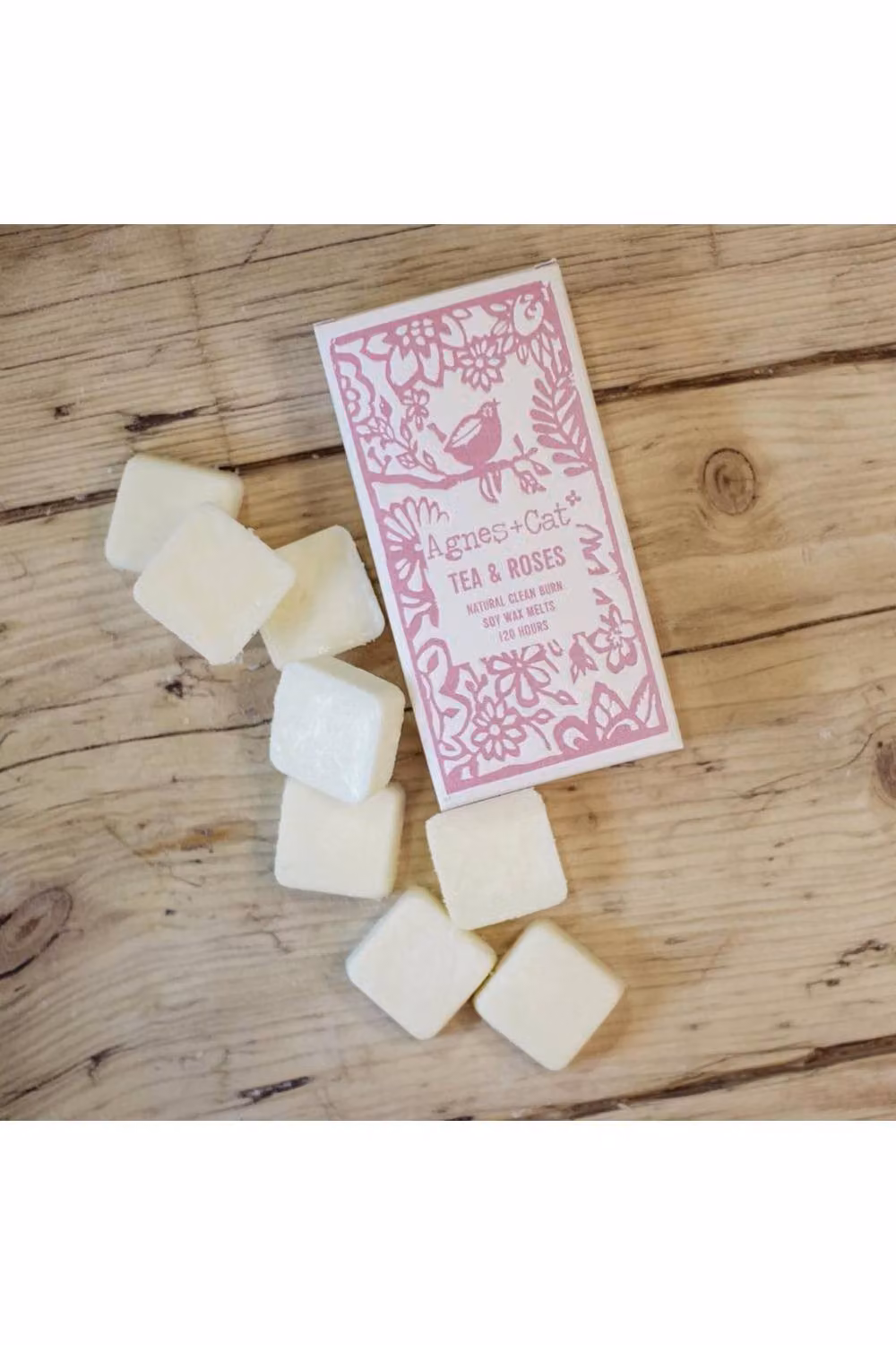 Agnes + Cat Tea & Roses Soy Wax Melts, Box of 8, White – 2