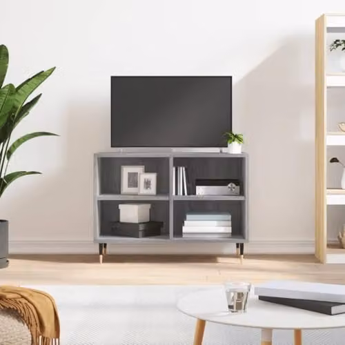 vidaXL Mid-Century TV Cabinet in Grey Sonoma, W: 69.5 cm, D: 30 cm, H: 50 cm – 2
