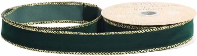 KDMD Green Velvet Ribbon, Width: 2.5 cm, Length: 9.14 m