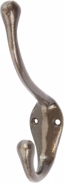 Hammer and Tongs Iron Wall Hook in Grey and Silver, W/D/H: 30 x 140 mm