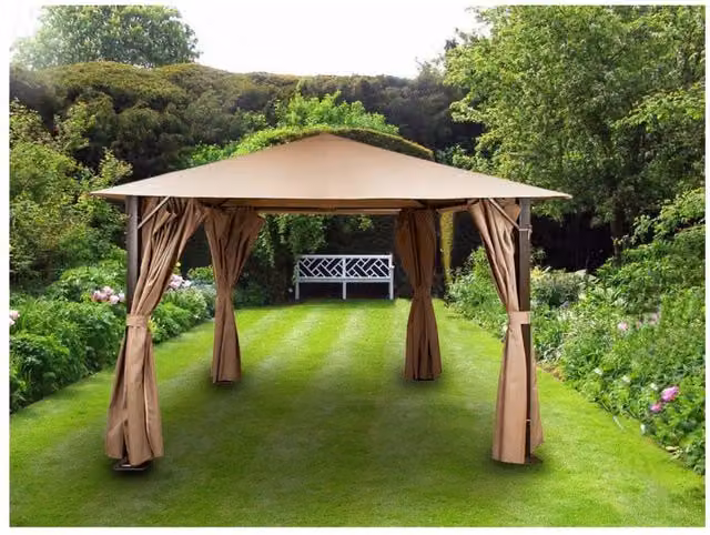 Glendale Garden & Leisure Ltd Venice Heavy Duty Gazebo, Brown, W: 250 cm, D: 250 cm, H: 250 cm – 1